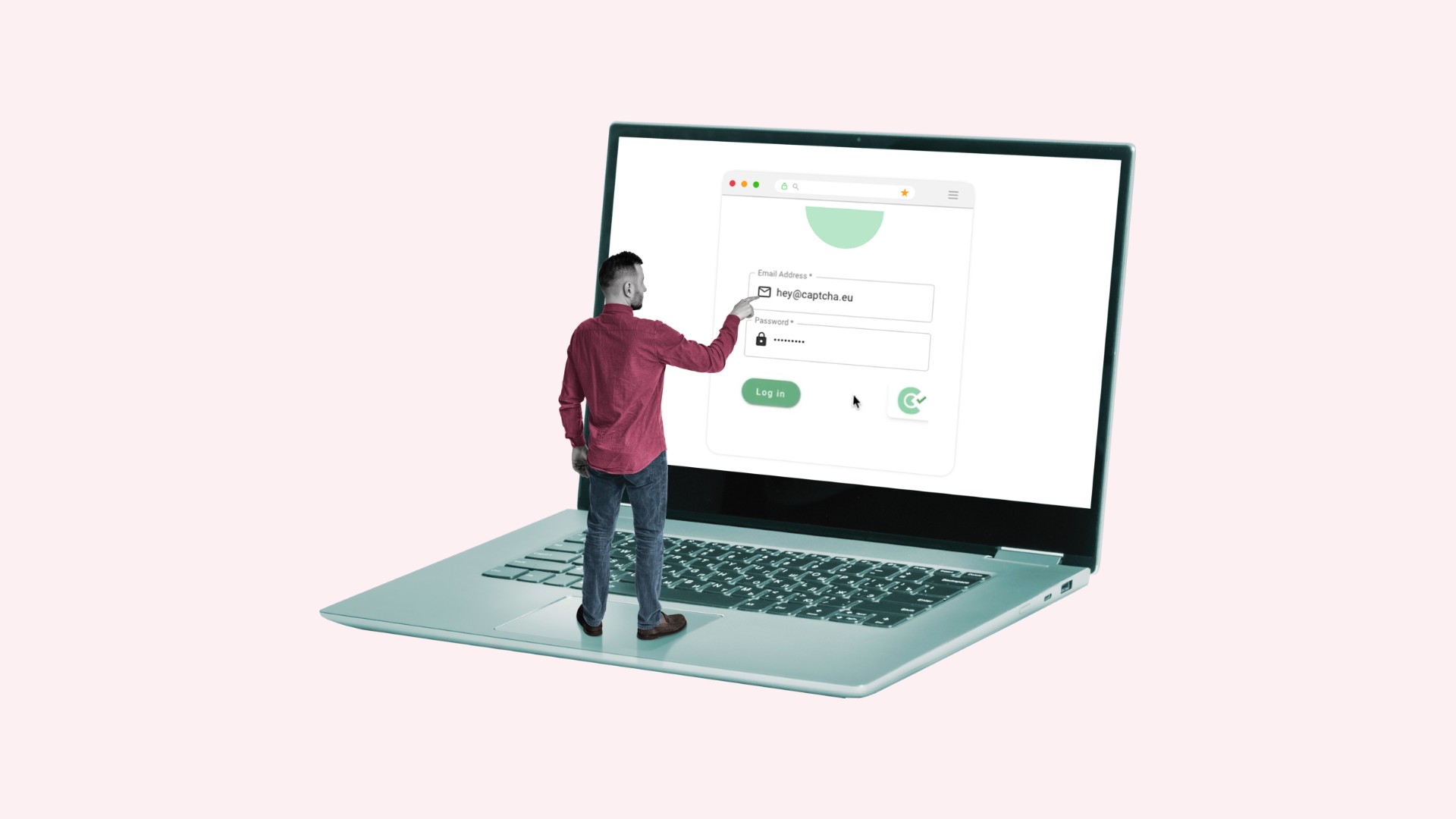 man and laptop captcha
